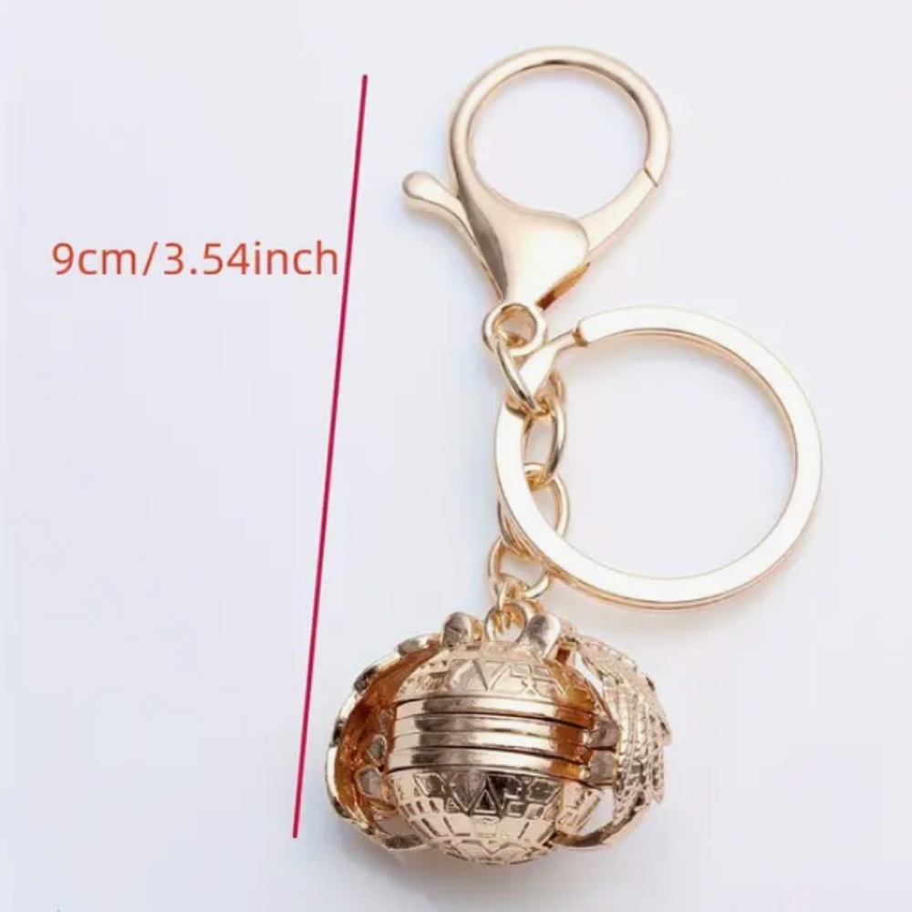Golden Snitch Multi Photo Locket Keychain Harry Potter Hogwarts Quidditch Gift - Picture 2 of 7